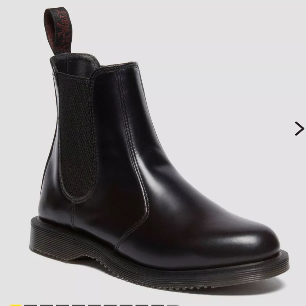 Dr. Martens Flora Smooth Chelsea Pull On Boots Black Leather Womens